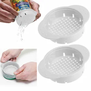 2 Pc Can Colander Strainer Drainer Press Sieve Tuna Canned Food Liquid Oil Drain