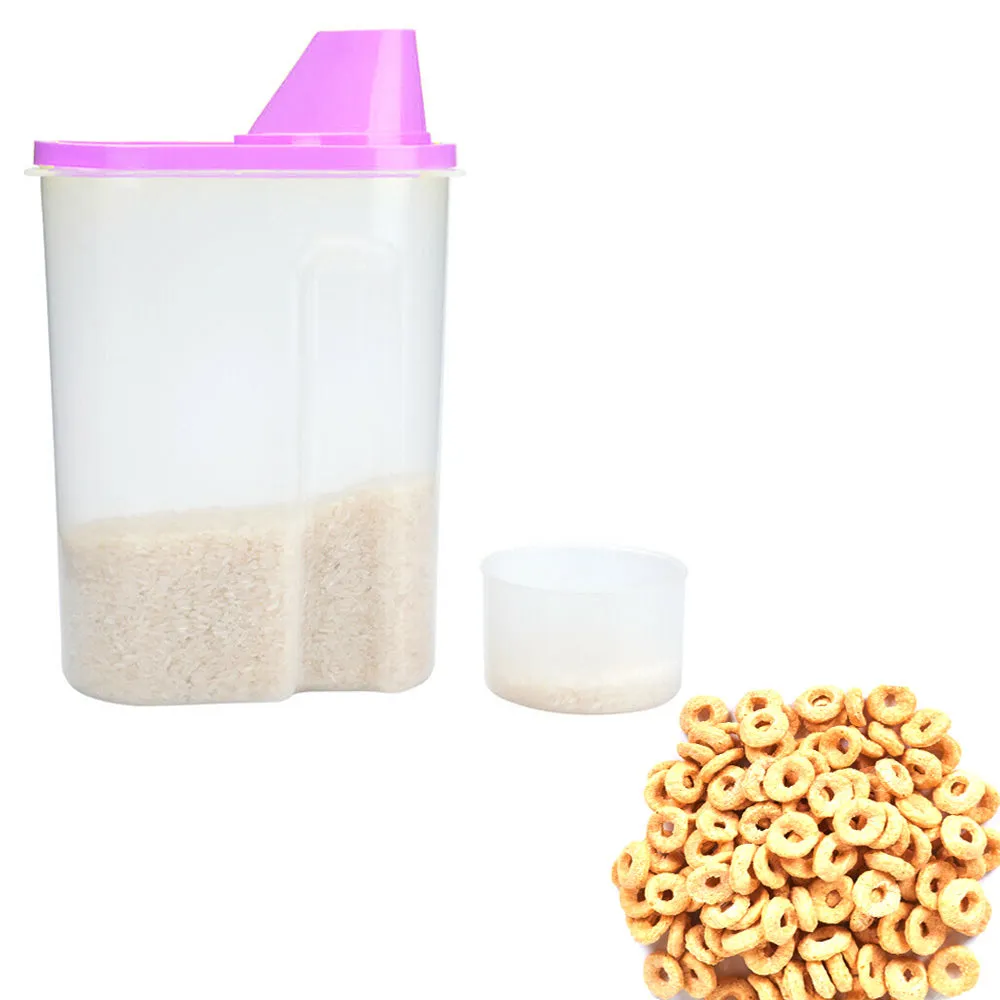 3 PC Set Large Cereal & Dry Food Storage Containers BPA-Free Plastic Dispenser
