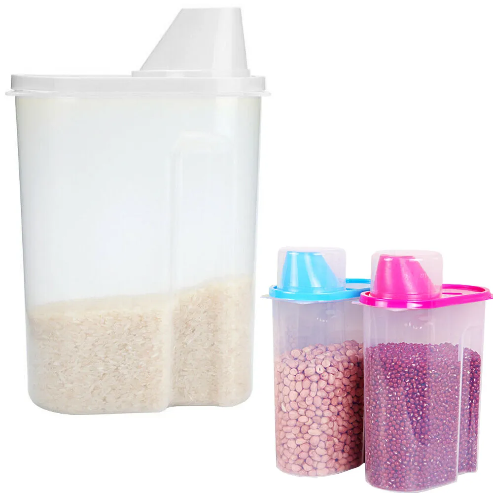 3 PC Set Large Cereal & Dry Food Storage Containers BPA-Free Plastic Dispenser