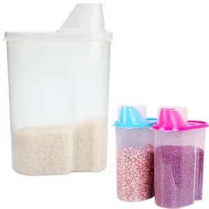 3 PC Set Large Cereal & Dry Food Storage Containers BPA-Free Plastic Dispenser