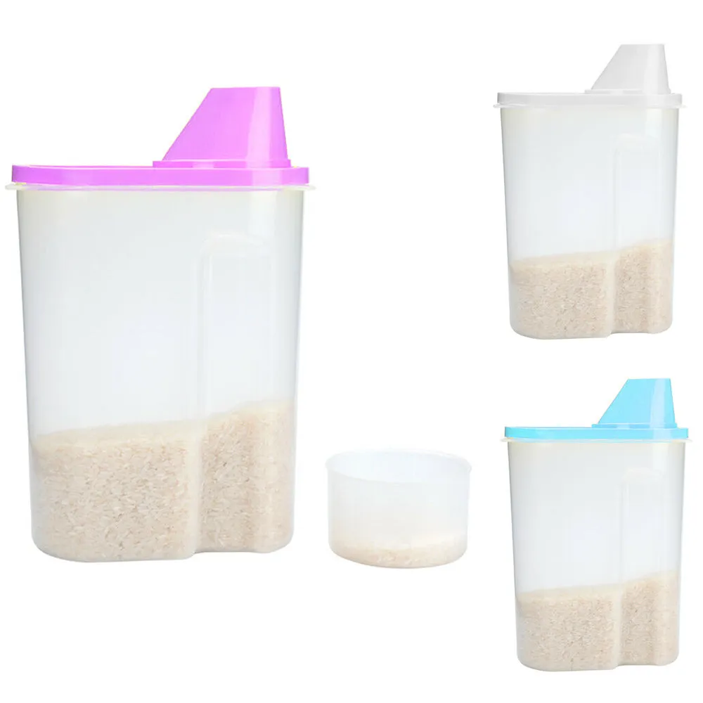 3 PC Set Large Cereal & Dry Food Storage Containers BPA-Free Plastic Dispenser