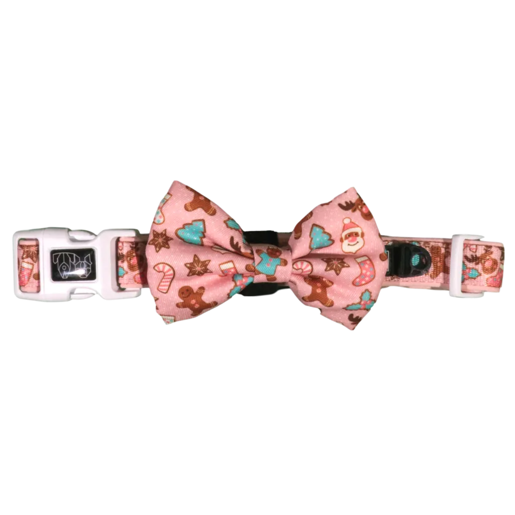 Big & Little Dogs Dog Collar & Bow Tie - Christmas Cookies