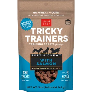 Cloud Star Chewy Tricky Trainers Salmon Flavor Dog Treats; 5oz. Bag