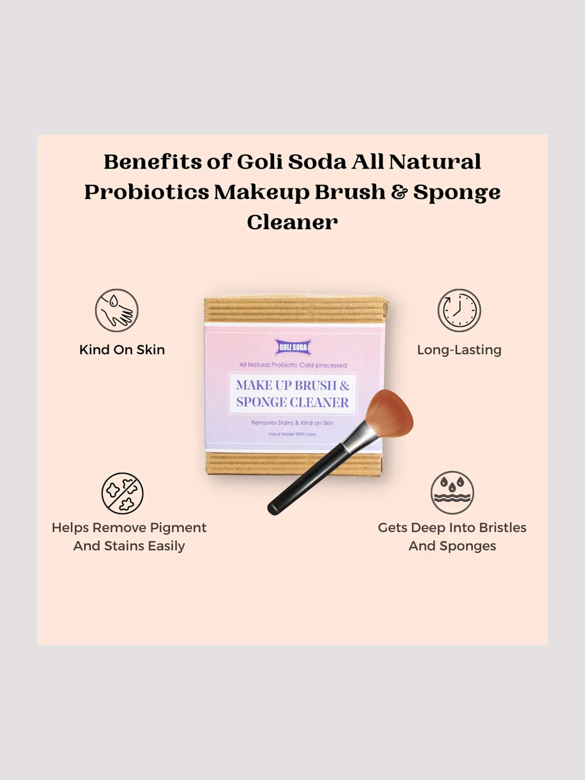 Goli Soda All Natural Probiotics Make Up Brush & Sponge Cleaner Pack Of Three