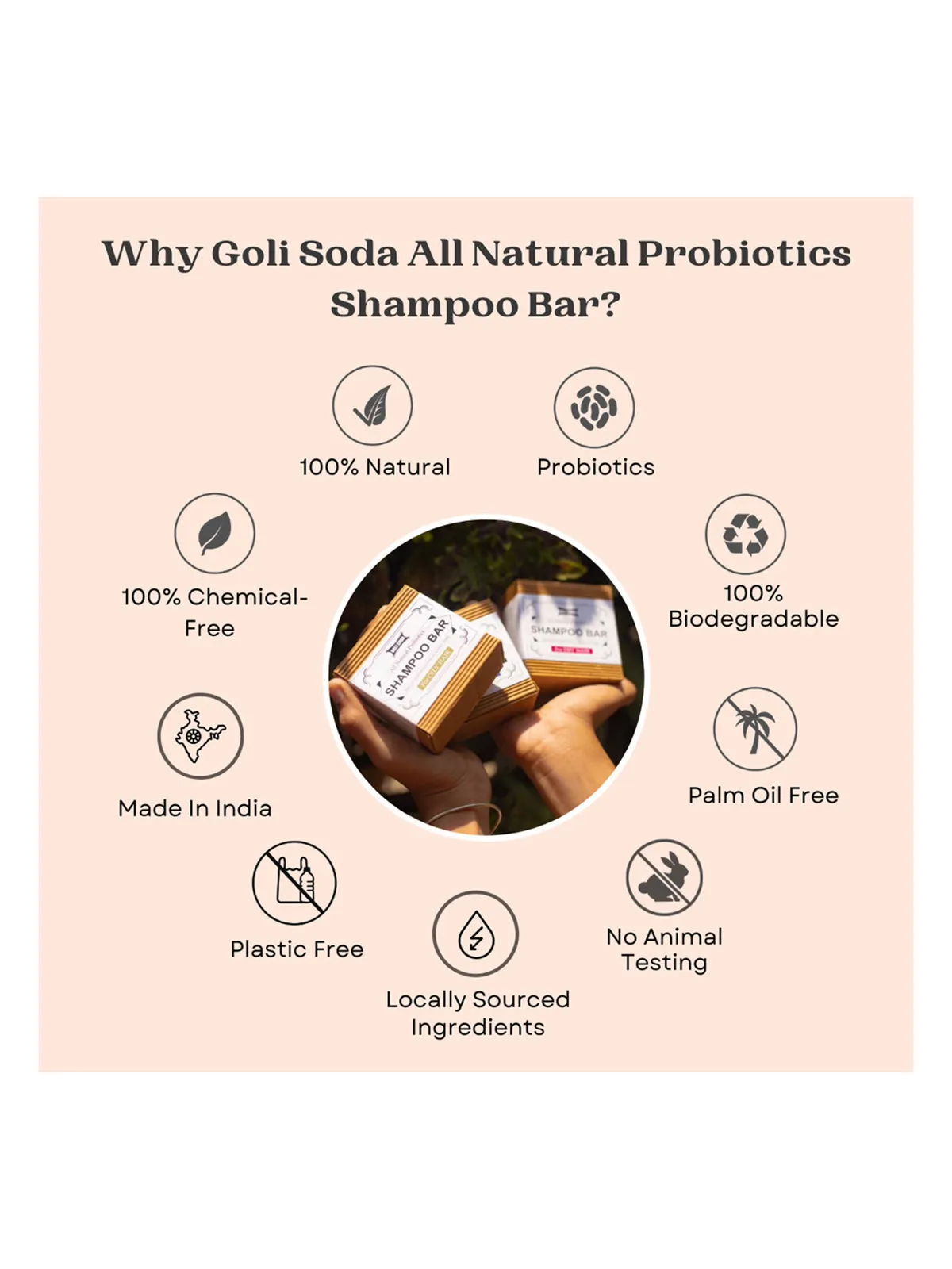 Goli Soda All Natural Probiotics Shampoo Bar for Normal Hair