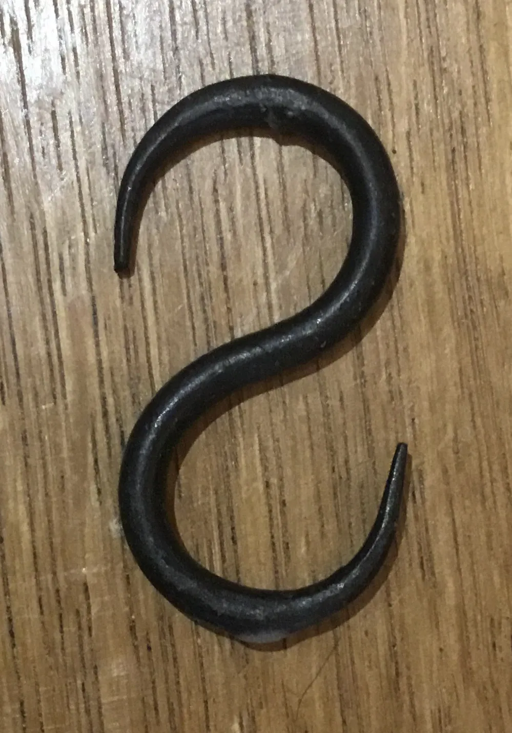 Meat Hook ‘S’ Shape Hand Forged Beeswax 3.0″ / 70mm