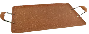 TERRACOTTA marble griddle for ALL types of STOVES- electric, GAS & ceramic glass tops/ COMAL TERRACOTTA de MARMOL doble parrilla apto para TODO tipo de ESTUFAS- eléctricas, GAS y vitrocerámicas